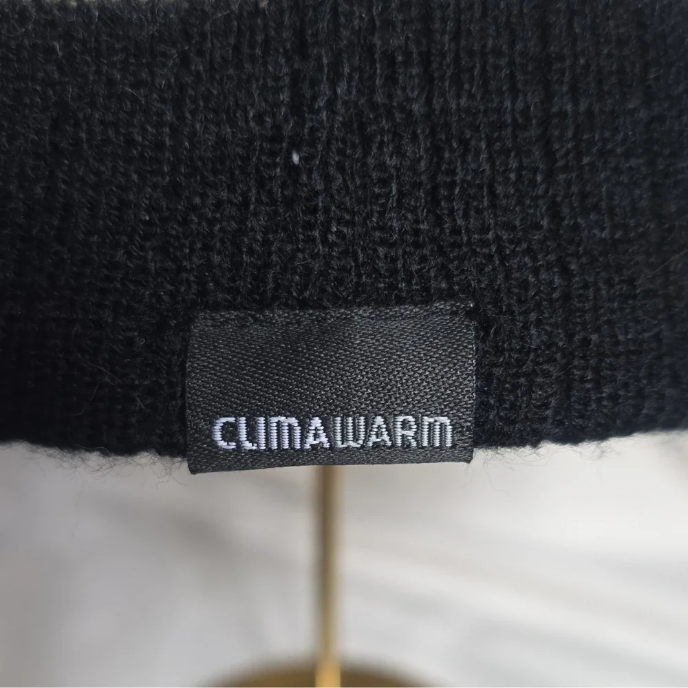 adidas Y2K Climawarm Striped Knit Visor Beanie Black Beige One Size Unisex